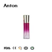 Pink Cosmetic Glass Foundation Bottle 100ml Glass Jar