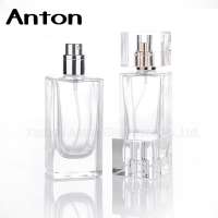 50 ml square heavy glass perfume bottle with aluminum lids