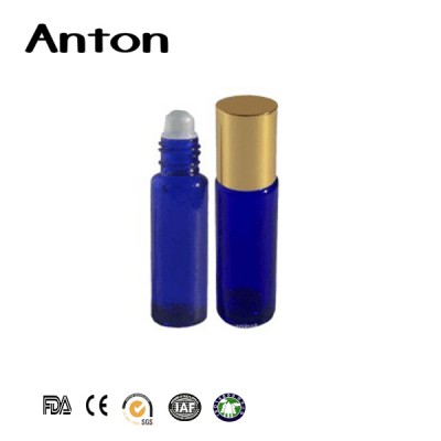 10ml blue glass roll on bottles with plastic roller ball for eye essence,lip oil use