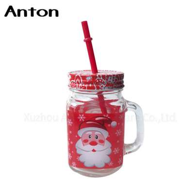 450 ml Red color mason jar xmas gifts with red lid